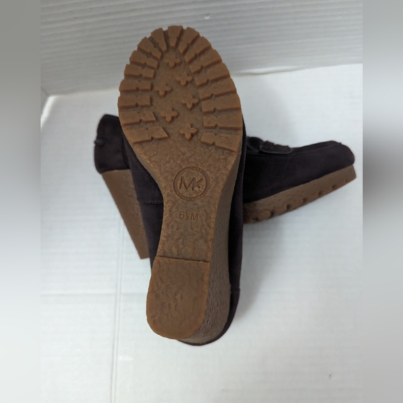 Michael Michael Kors Rory Loafer Coffee Wedge Pumps High Heel Size 6 1/2M - Picture 8 of 9